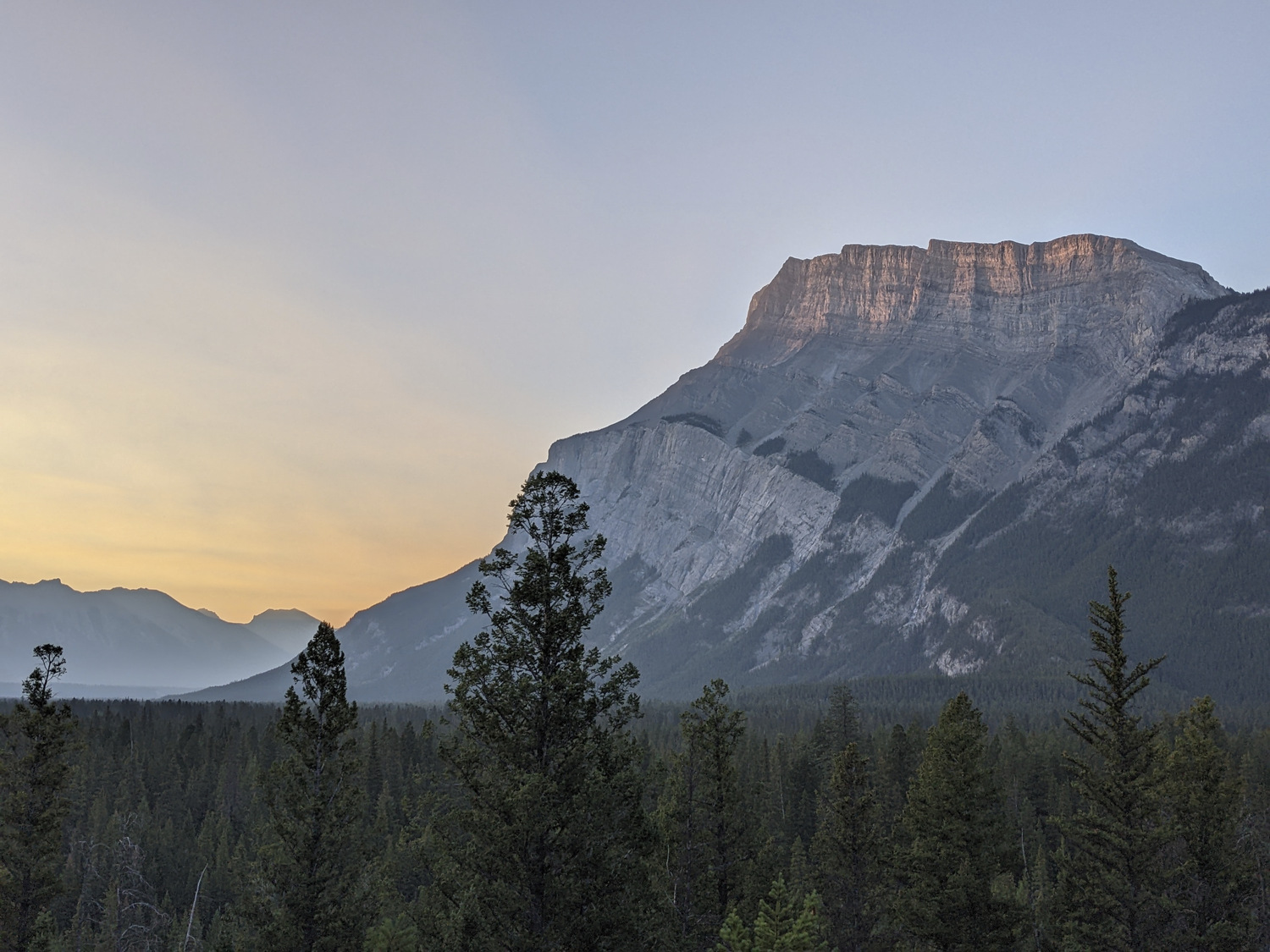 Mount Rundle, early morning of 11th Sept 2022 on walk to Hoodoos